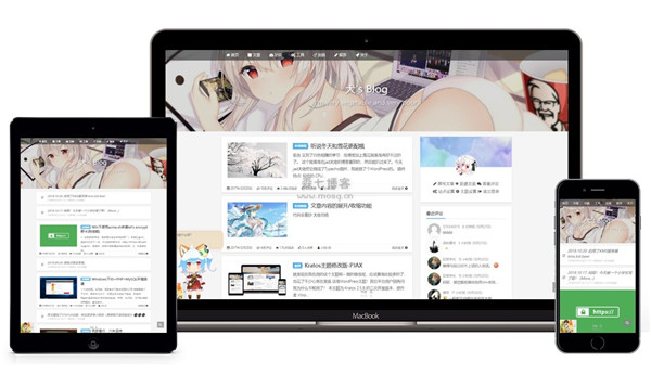 二次元Kratos-pjax网站WordPress主题含手机站演示图