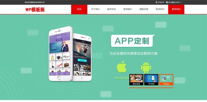 APP网络公司自适应WordPress模板主题演示图1