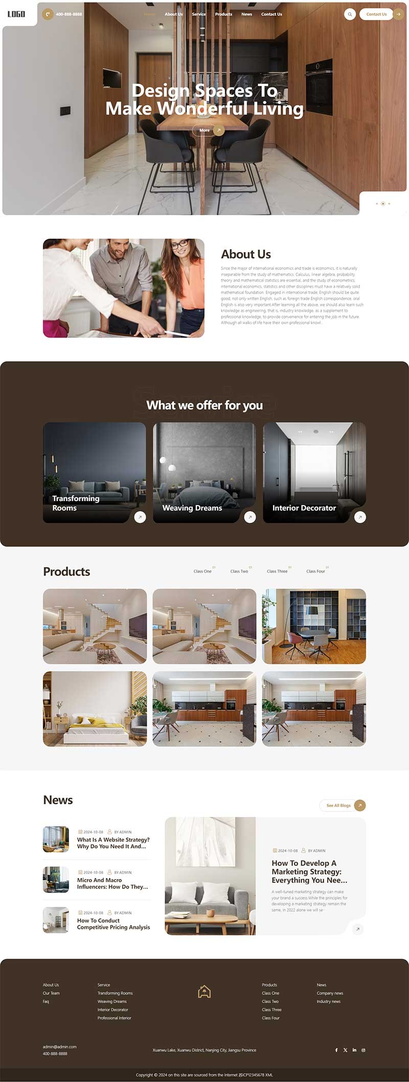 响应式室内家居设计英文外贸Wordpress模板预览图
