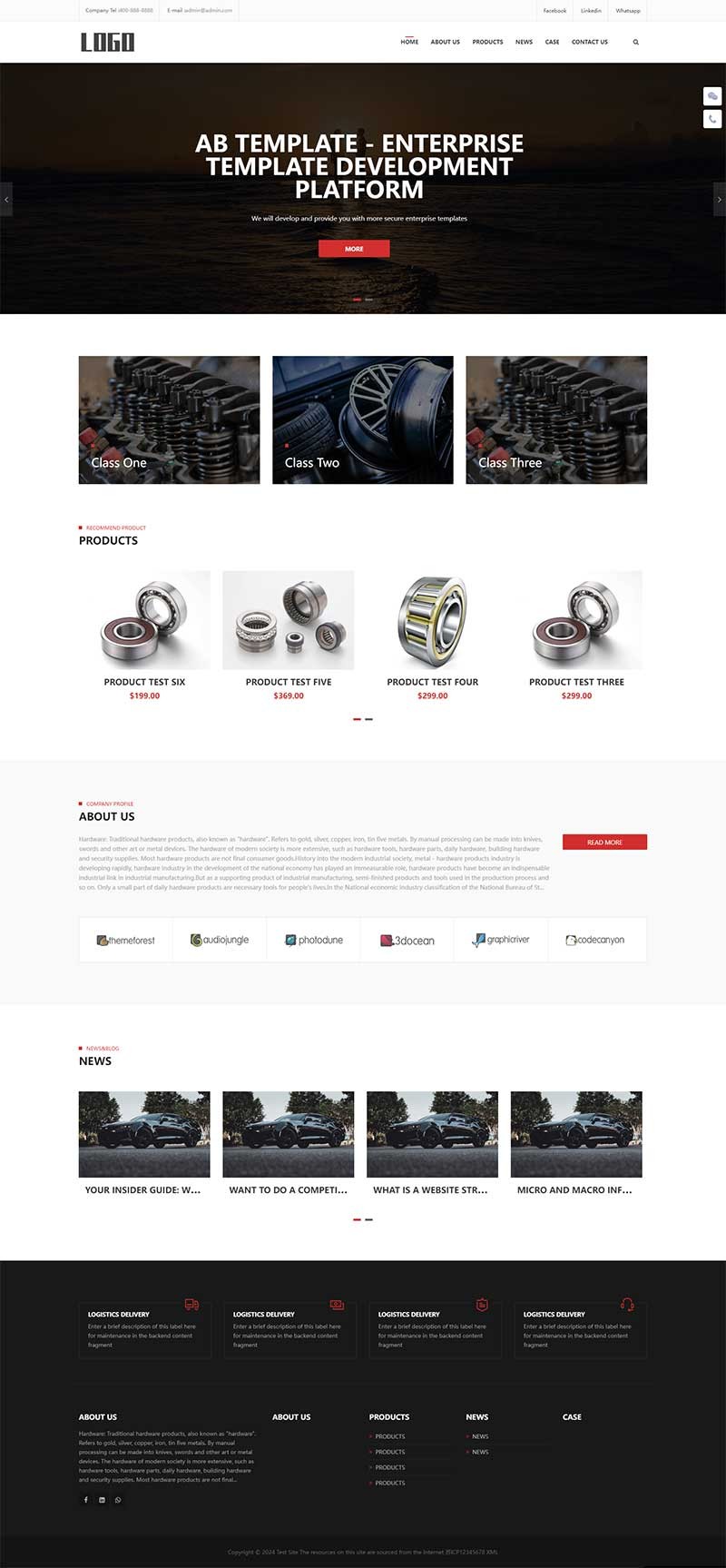 响应式五金外贸英文Wordpress模板预览图