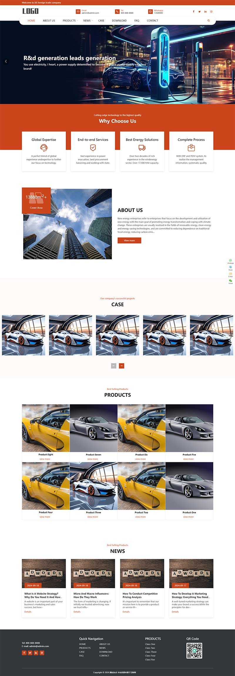 响应式汽车零配件五金机械英文外贸Wordpress模板预览图