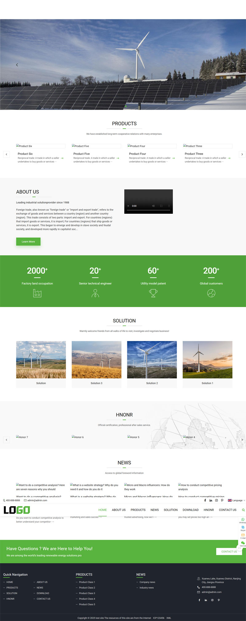 通用外贸中英文带三级子栏目网站模板预览图