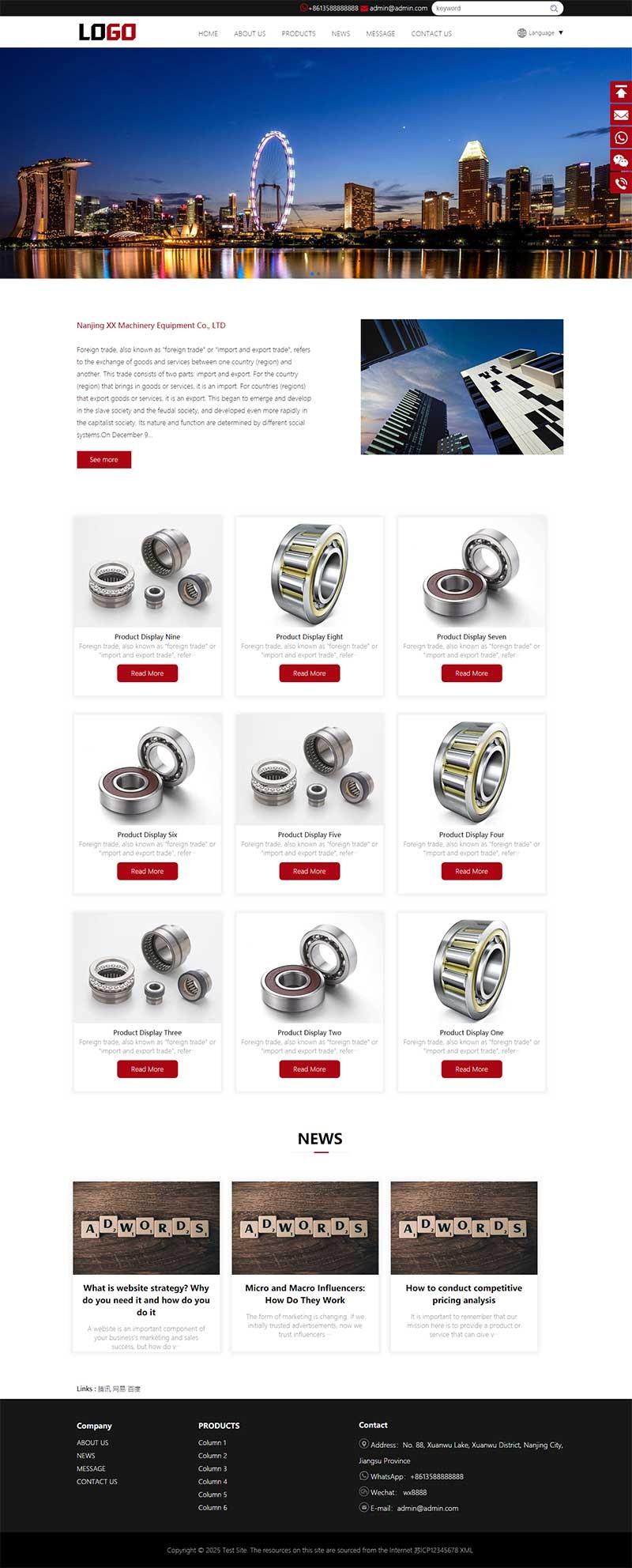 多语言外贸带自动翻译功能网站模板预览图