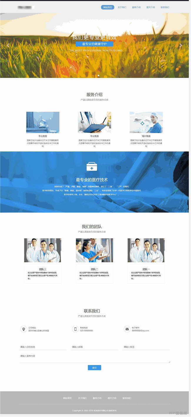医疗机构网站WordPress主题演示图
