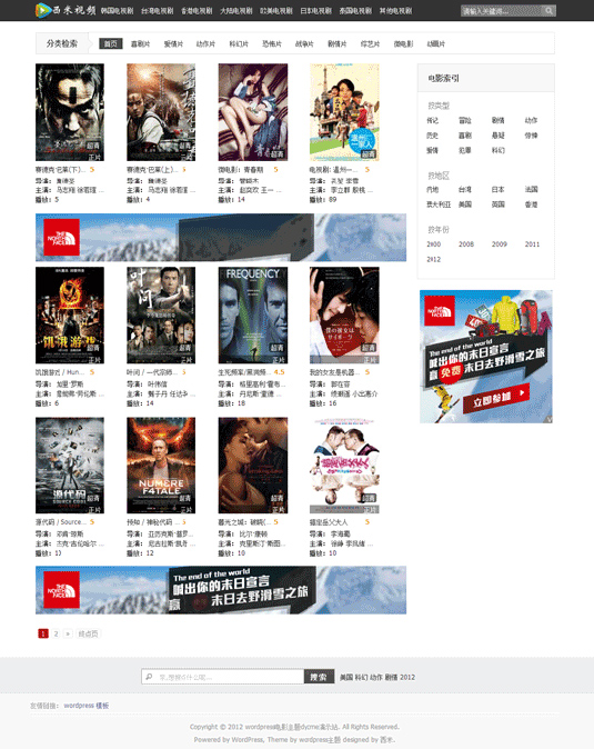 视频电影影视网站WordPress主题源码演示图