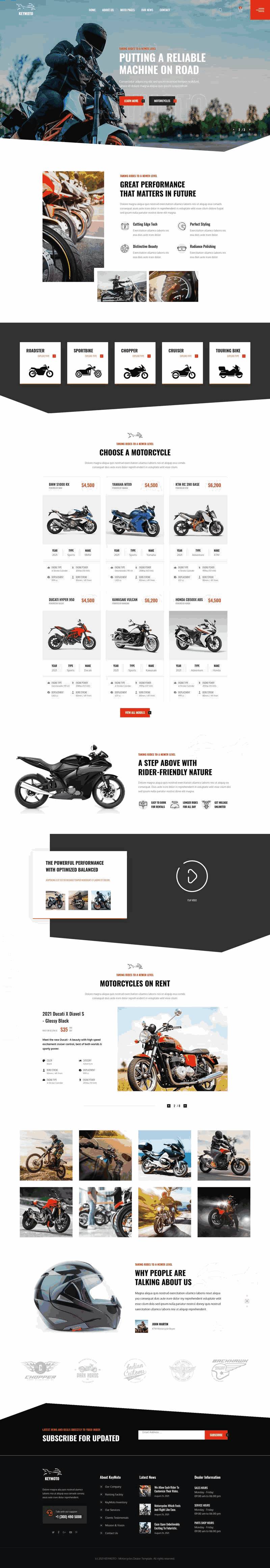 高端品牌摩托车销售公司网站制作_网站建设模板演示图