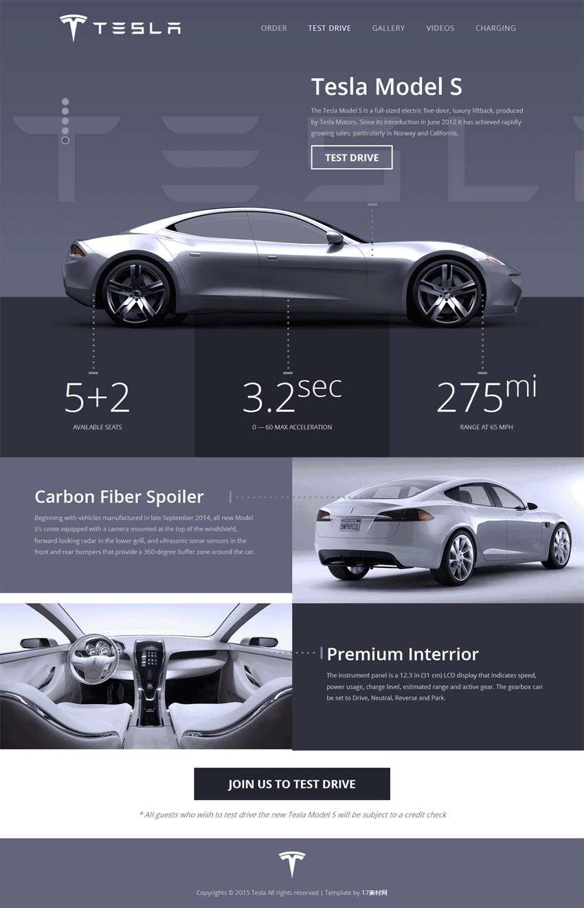 国外特斯拉汽车销售网站含手机站WordPress主题演示图