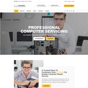 手机电脑维修服务公司bootstrap网站带手机端WordPress主题