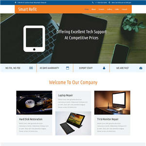 扁平风格电脑维修服务网站WordPress主题源码