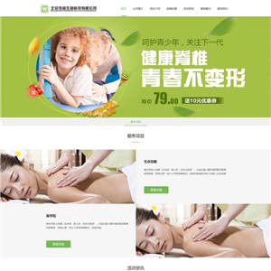 绿色治疗颈椎公司自适应手机网站WordPress主题