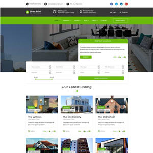 绿色bootstrap房产中介网站制作_网站建设模板