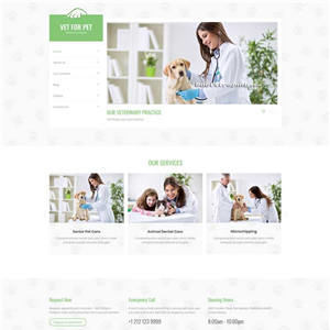绿色bootstrap宠物医院网站WordPress主题含手机站