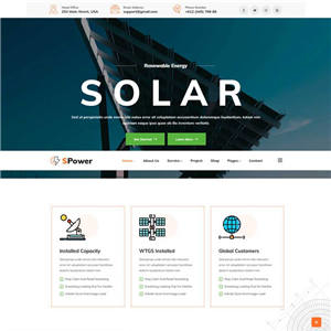 太阳能环保公司官网网站WordPress主题带手机端