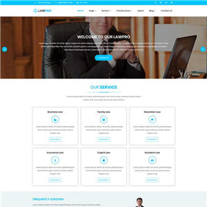蓝色实用律师咨询响应式网站WordPress主题