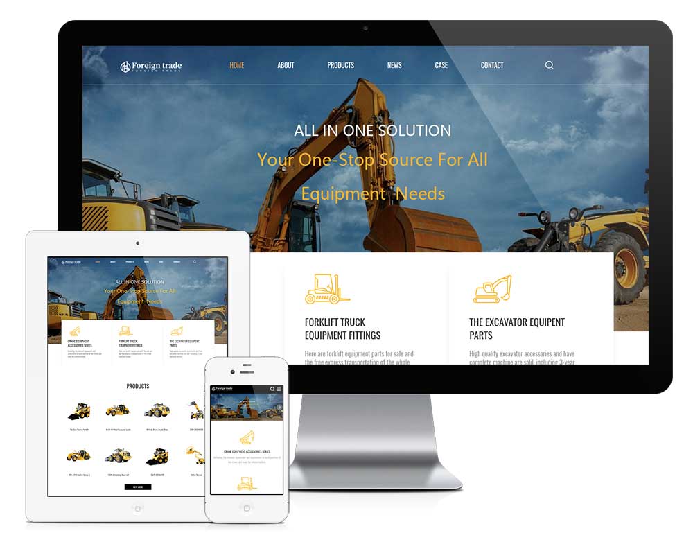 工程机械外贸网站WordPress主题模板演示图