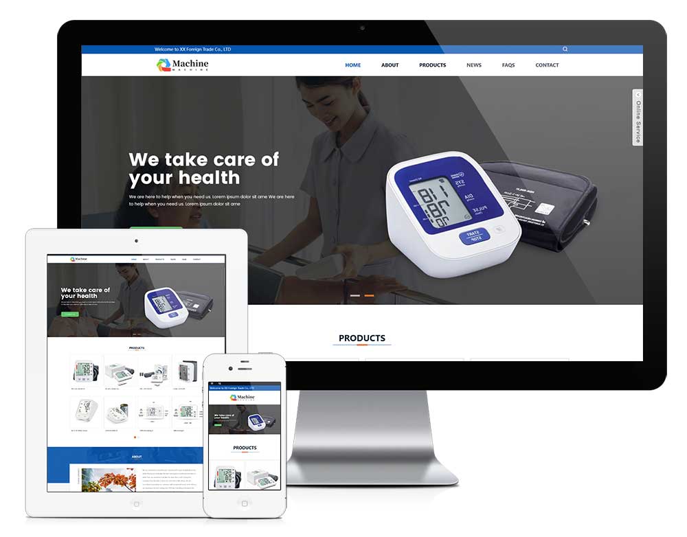 血压计设备外贸网站WordPress主题模板演示图